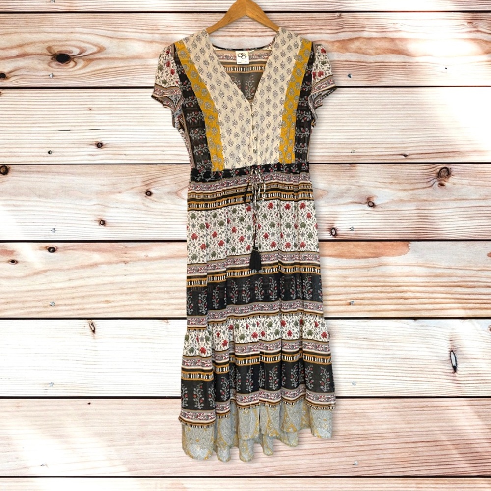 One September Anthropologie boho printed midi dress